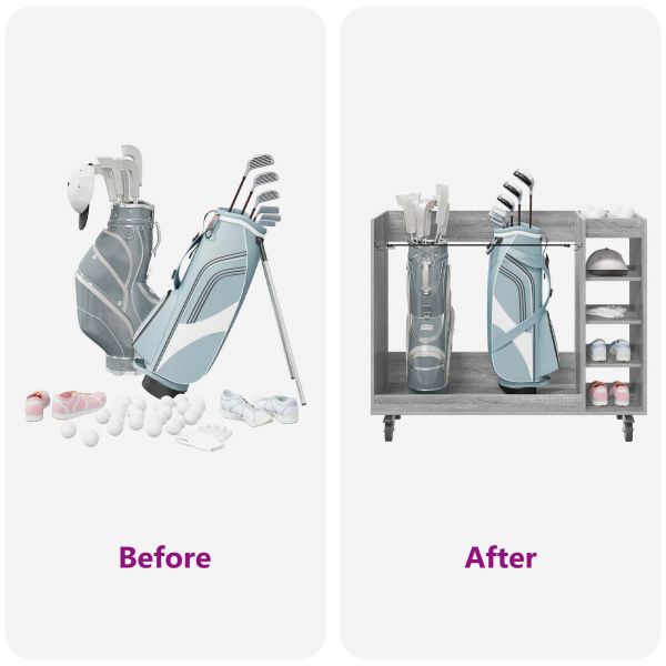 Голф шкаф с колело Едноцветен Сив Сонома 120 x 45 x 98 см