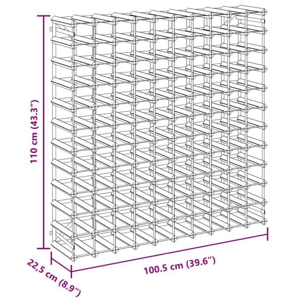 Стойка за вино за 120 бутилки, масивна борова дървесина