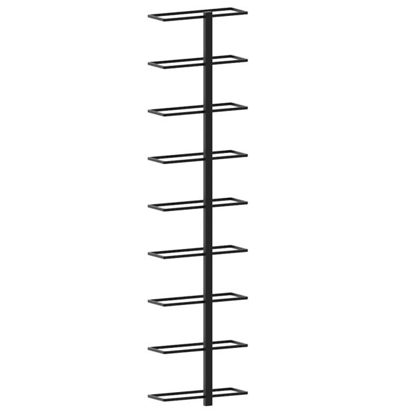 Стойки за вино за 18 бутилки стенен монтаж 2 бр черни желязо