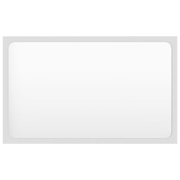 Комплект мебели за баня, бял, инженерно дърво