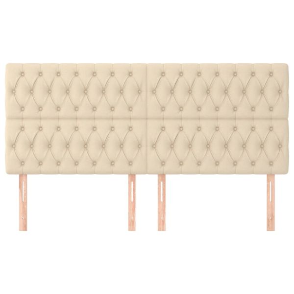 Табла за легло, кремава, 180x7x118/128 см, плат