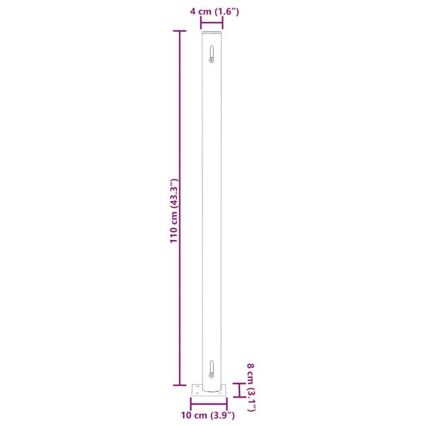 Прибираща се дворна странична тента, 180x500 см, черна