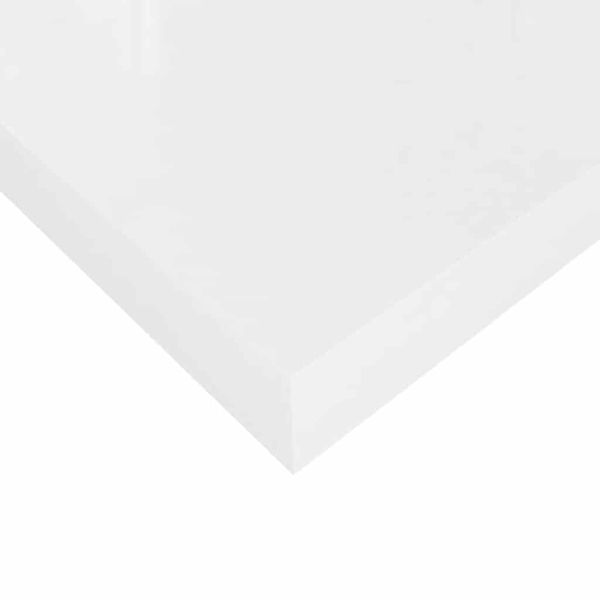 Окачени стенни рафтове, 4 бр, бял гланц, 23x23,5x3,8 см, МДФ