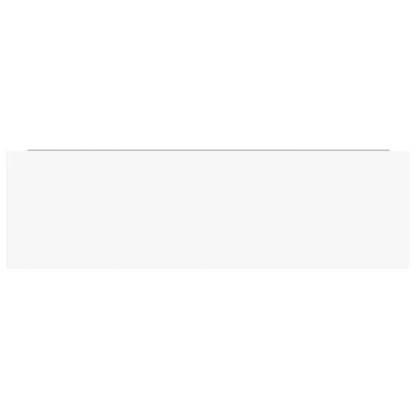 Окачен стенен рафт, бял гланц, 80x23,5x3,8 см, МДФ