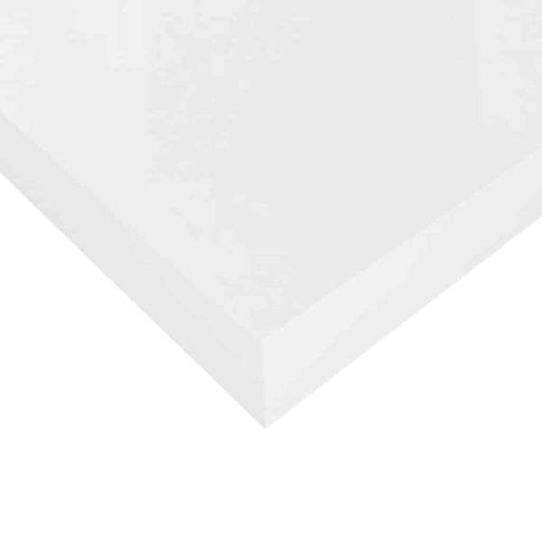 Окачен стенен рафт, бял гланц, 80x23,5x3,8 см, МДФ