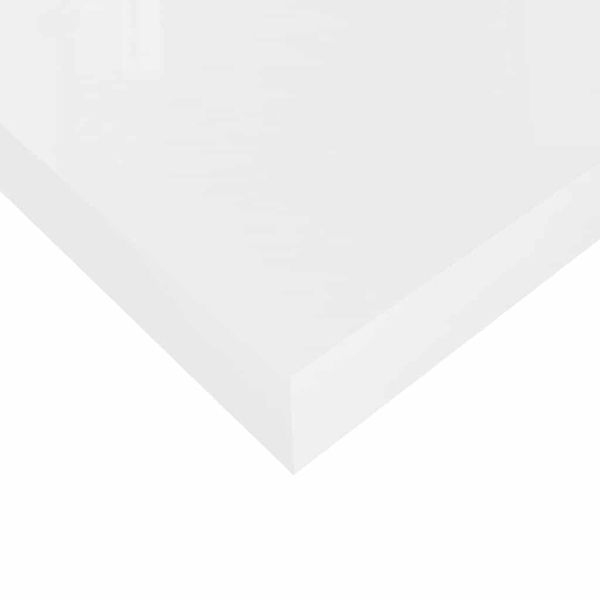 Окачени стенни рафтове, 2 бр, бял гланц, 90x23,5x3,8 см, МДФ