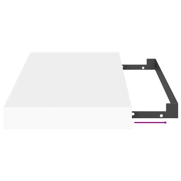 Окачени стенни рафтове, 2 бр, бели, 40x23x3,8 см, МДФ