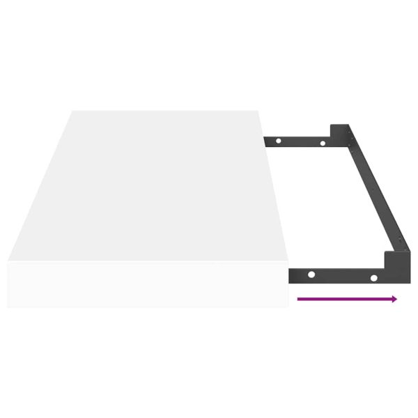 Окачен стенен рафт, бял, 50x23x3,8 см, МДФ