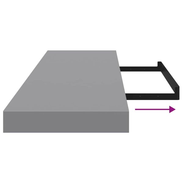 Окачен стенен рафт, сив, 90x23,5x3,8 см, МДФ