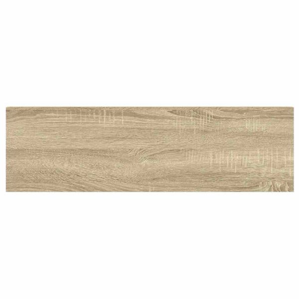 Окачени стенни рафтове, 2 бр, дъб и бял, 80x23,5x3,8 см, МДФ