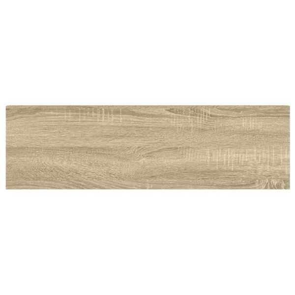 Окачени стенни рафтове, 4 бр, дъб и бял, 80x23,5x3,8 см, МДФ
