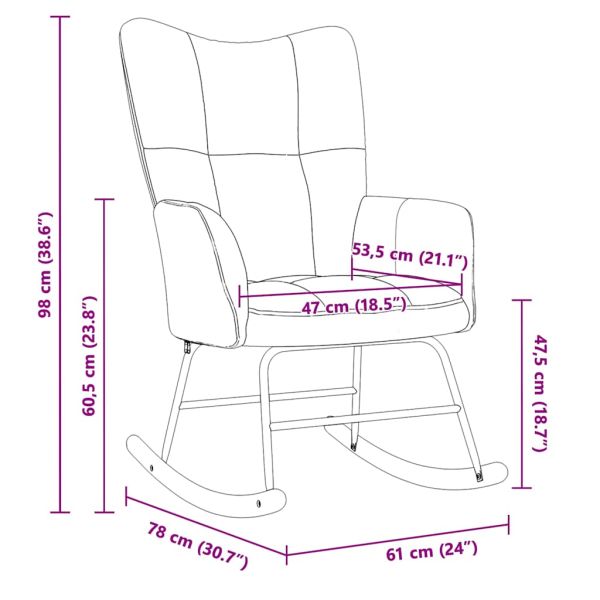 Люлеещ стол, розов, кадифе