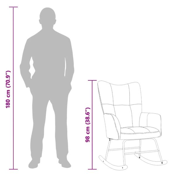 Люлеещ стол, кафяв, кадифе