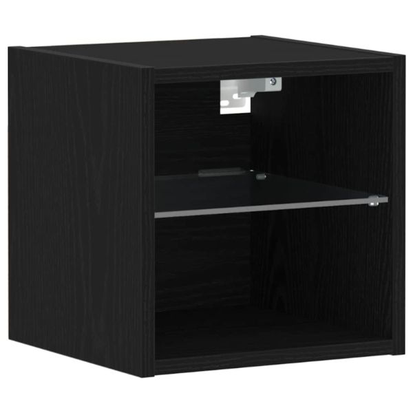 LED стенен нощен шкаф Черно 30 x 28,5 x 30 см