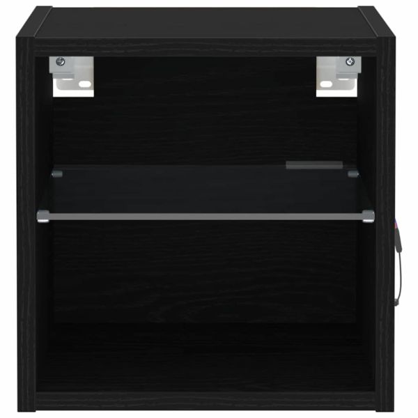 LED стенен нощен шкаф Черно 30 x 28,5 x 30 см