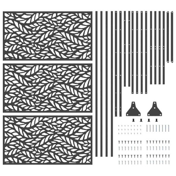 Екран за уединение Черно 100 x 50 x 180 см Стомана