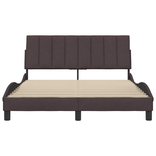 Рамка за легло без матрак Hanko, тъмнокафява, 120x200 см, плат