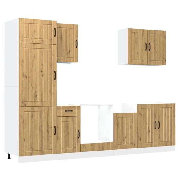 Комплект кухненски шкафове от 7 части Lucca, инженерно дърво