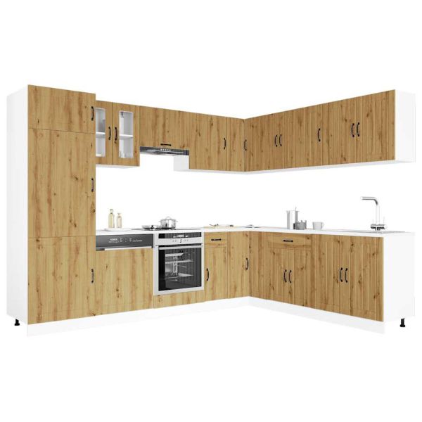 Комплект кухненски шкафове от 14 части Lucca, инженерно дърво