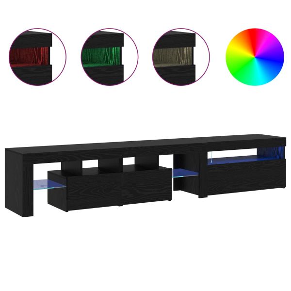 ТВ шкаф 2 pcs Черния дъб 215 x 36,5 x 40 см Инженерно дърво