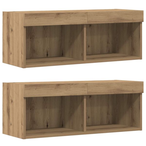 Комплект ТВ шкаф 8 pcs дъб артизан Инженерно дърво