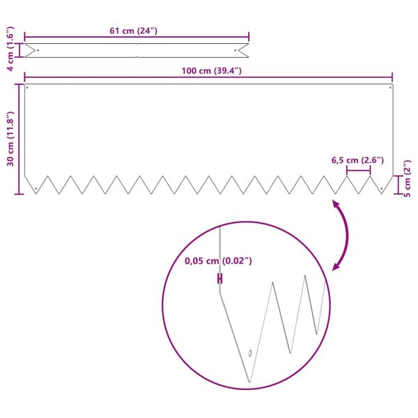 Ограда за трева 50 pcs Кафяво 100 x 0.05 x 20 см