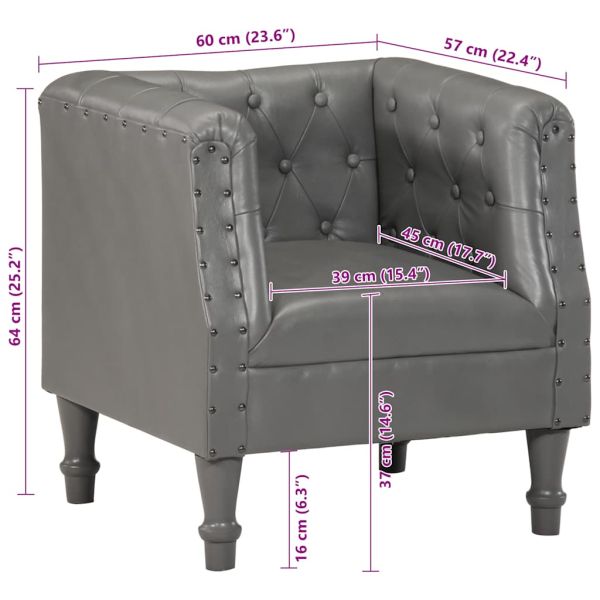 Фотьойл, сив, естествена кожа