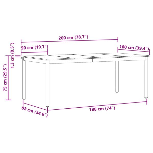 Трапезни маси 2 pcs 200 x 100 x 75 cm Инженерно дърво
