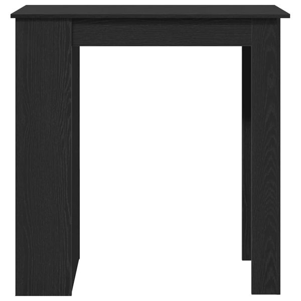 Бар маса с рафтове, черно и дъб, 102x50x103,5 см