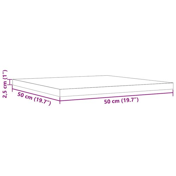 Плот за маса, 50x50x2,5 см, квадратен, бор масив