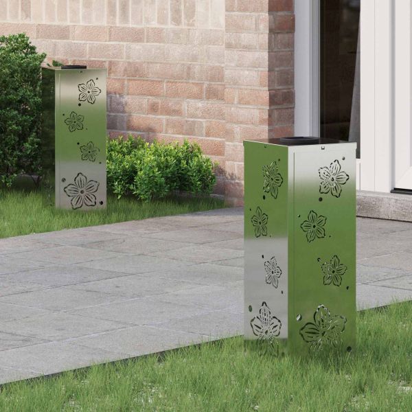 Соларна LED светлина за пътека 2 pcs Сребрист