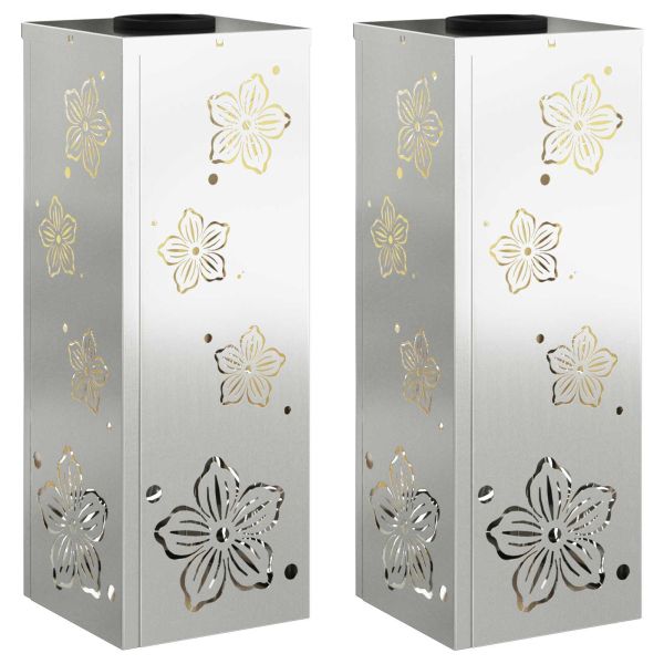 Соларна LED светлина за пътека 2 pcs Сребрист