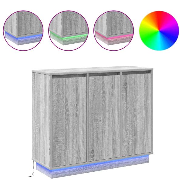 LED конзолна маса Сив Сонома 90 х 32 х 75 см