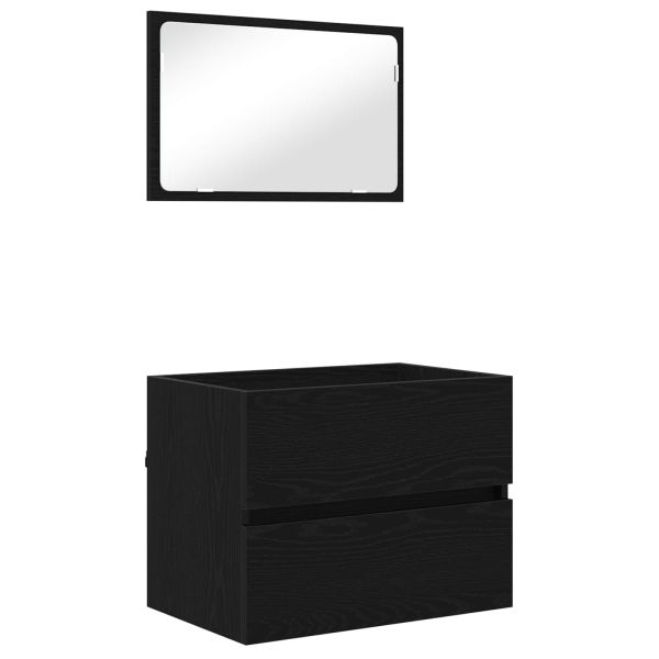 Комплект мебели за баня 3 pcs Черния дъб Инженерно дърво