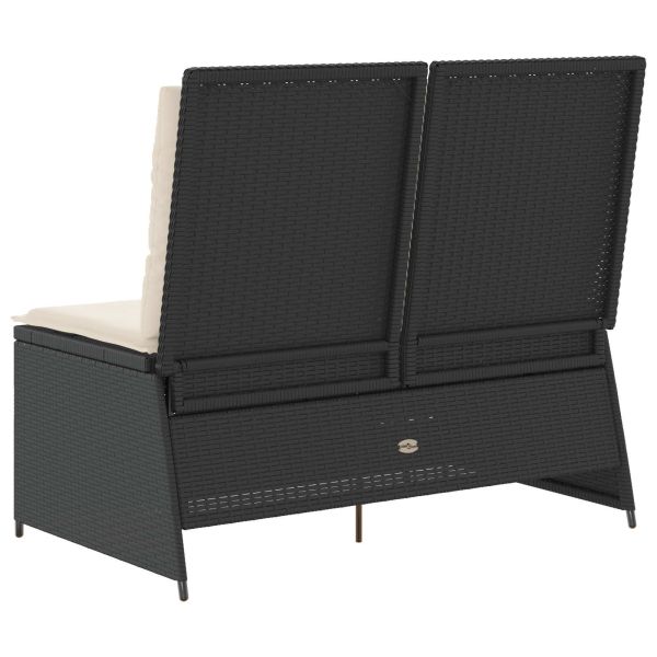 Градинска пейка Черно полиратан