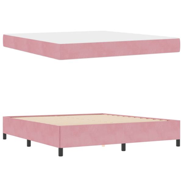 Рамка за легло с матрак Розово 180 x 200 cm текстил
