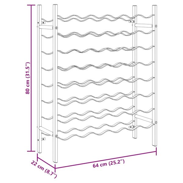 Стойка за вино за 48 бутилки, златиста, метална