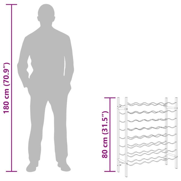 Стойка за вино за 48 бутилки, златиста, метална