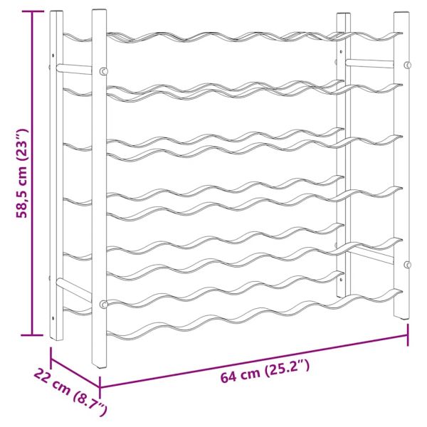Стойка за вино за 36 бутилки, златиста, метална