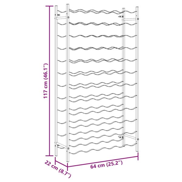 Стойка за вино за 72 бутилки, бяла, метална