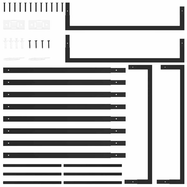 Стойка за дърва за огрев, матово черна, 80x28x154 см, стомана