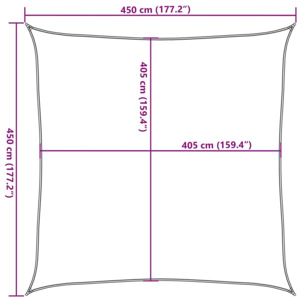 Платно-сенник, 160 г/м², квадратна, светлосив, 4,5x4,5 м, HDPE