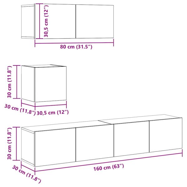 Комплект от 4 части за стенен монтаж на телевизора