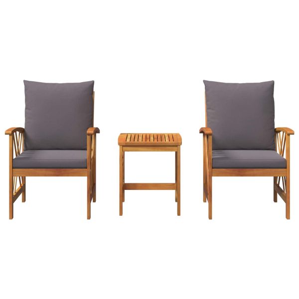 Градински Софа Комплект с възглавница 3 pcs Натурален маслен