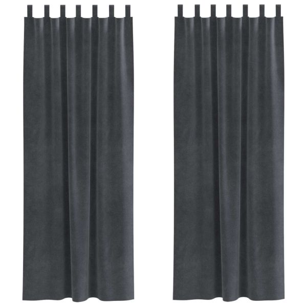 Затъмняващи завеси 2 pcs Светлосиво 140 x 260 cm Кадифе