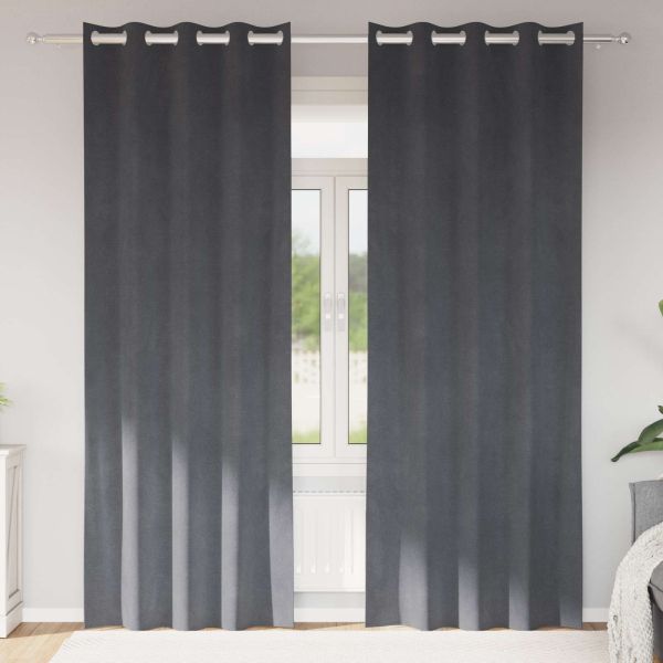 Затъмняващи завеси 2 pcs Светлосиво 140 x 245 cm Кадифе