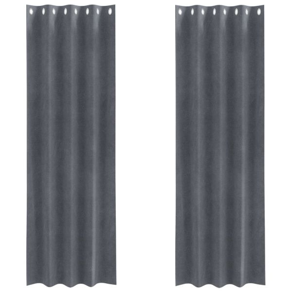 Затъмняващи завеси 2 pcs Светлосиво 140 x 245 cm Кадифе