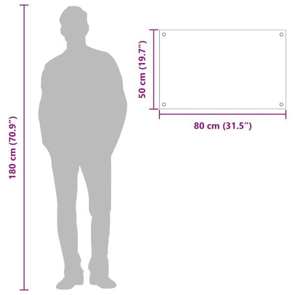 Кухненски гръб Тъмен сив 80 x 50 cm закалено стъкло