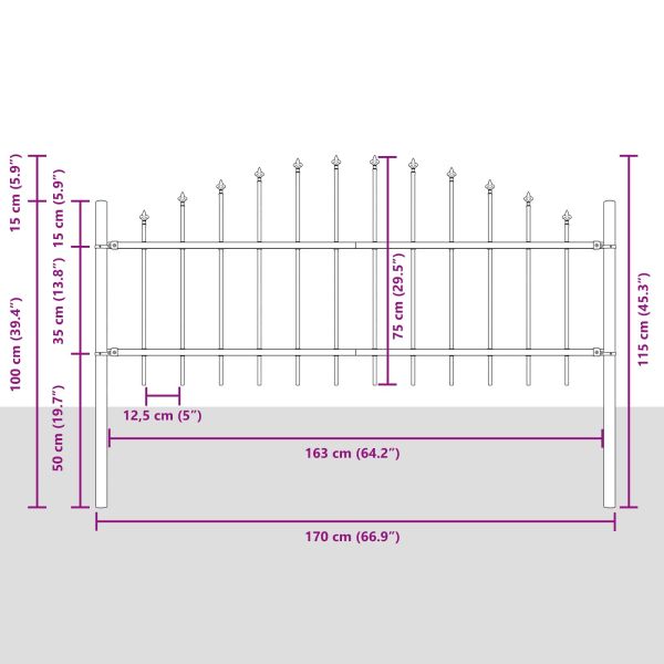 Градска ограда Бяло 170 x 140 см Прахово боядисана стомана