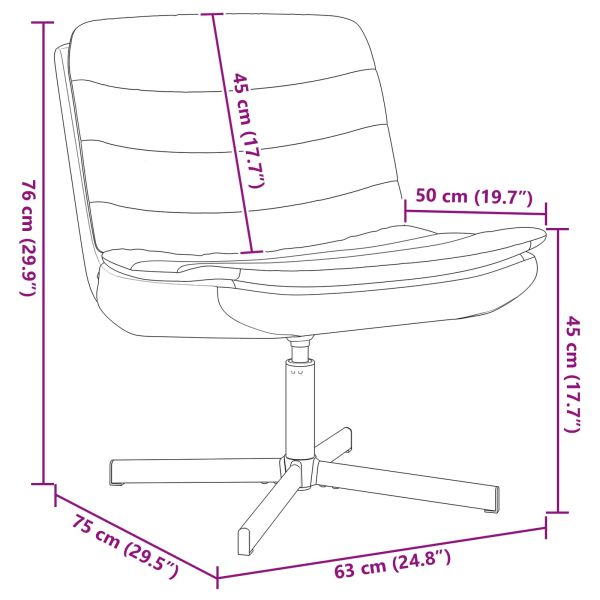 Въртящ се стол Виненочервен 63 x 75 x 76 см текстил